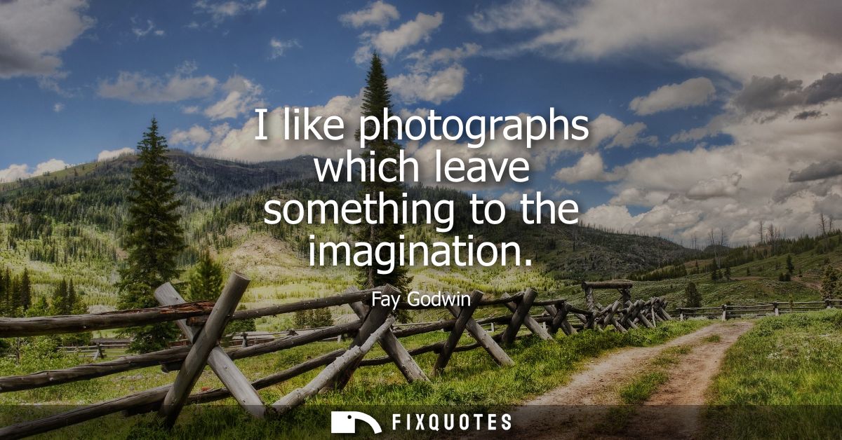 I like photographs which leave something to the imagination