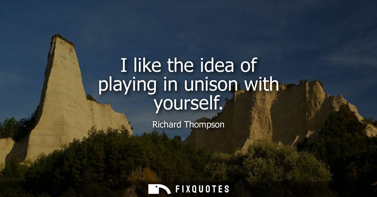 I like the idea of playing in unison with yourself