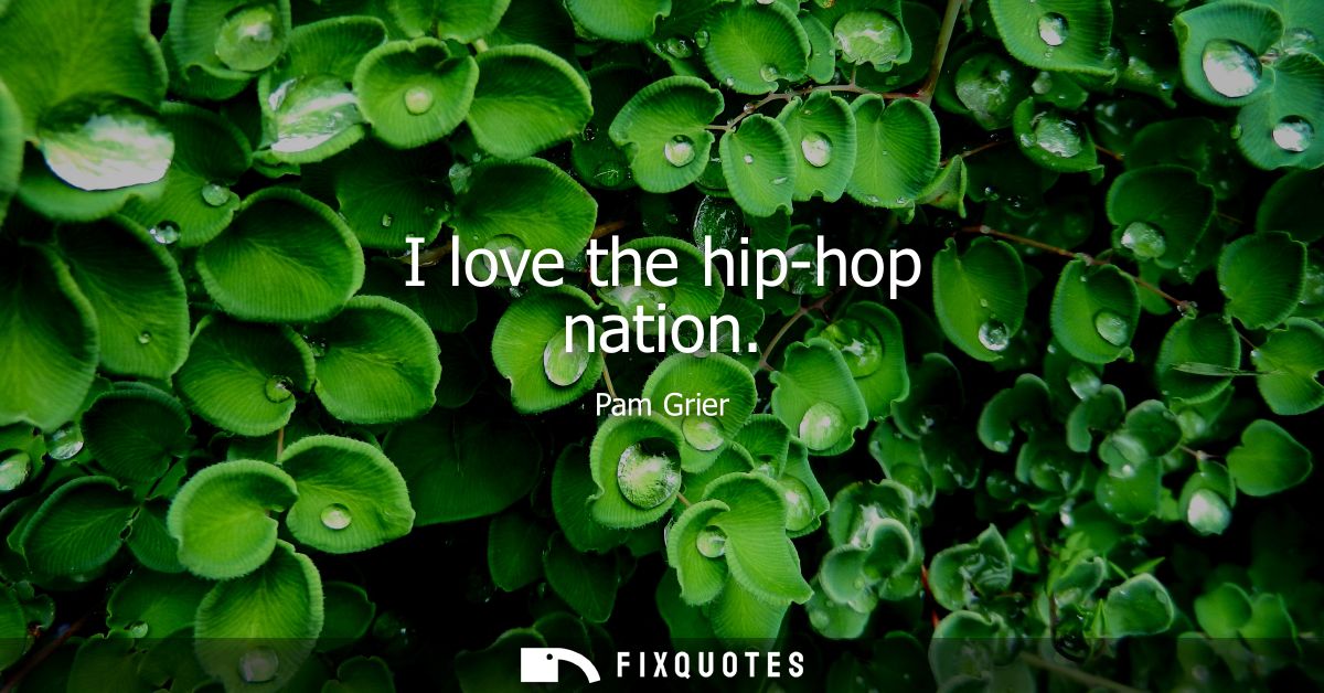 I love the hip-hop nation