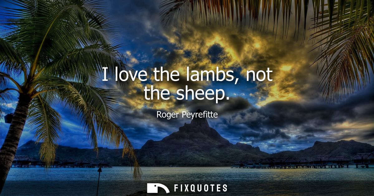 I love the lambs, not the sheep