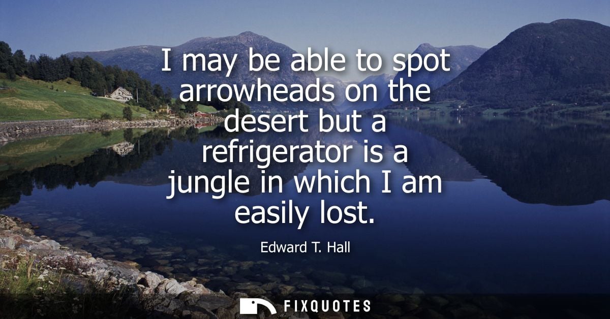 I may be able to spot arrowheads on the desert but a refrigerator is a jungle in which I am easily lost