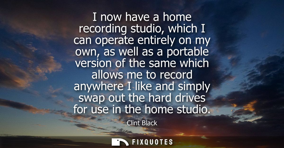 I now have a home recording studio, which I can operate entirely on my own, as well as a portable version of the same wh