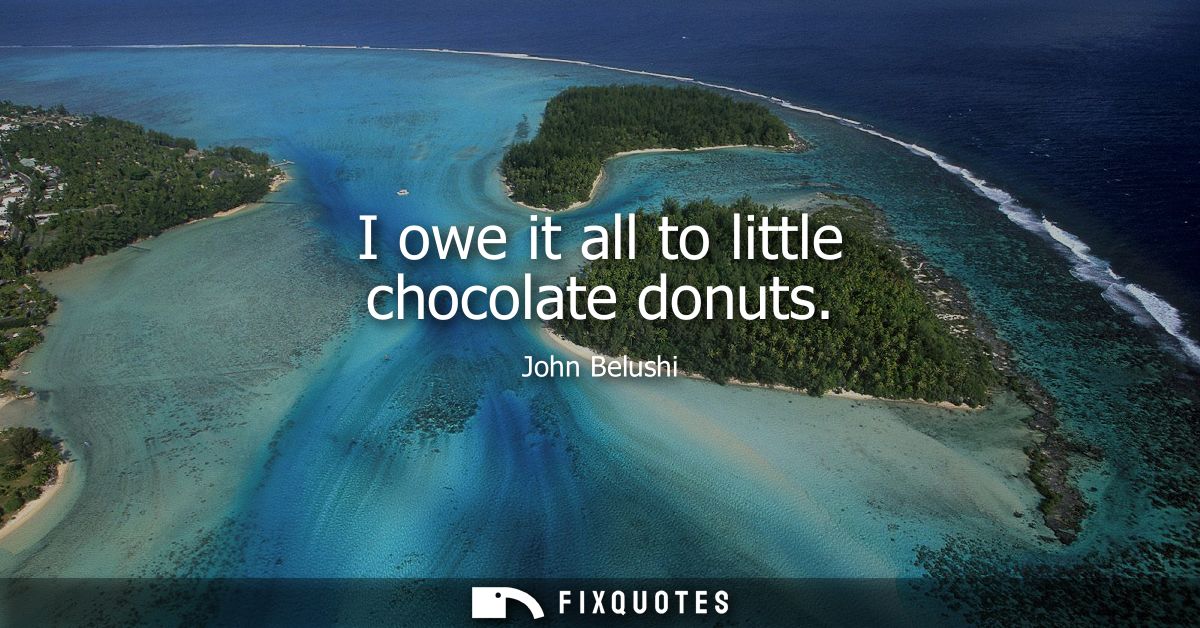 I owe it all to little chocolate donuts