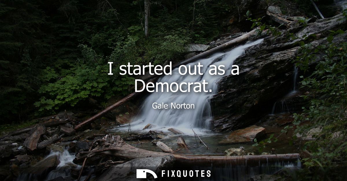 I started out as a Democrat