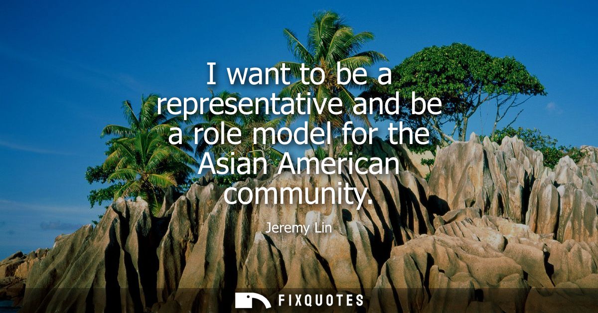 I want to be a representative and be a role model for the Asian American community