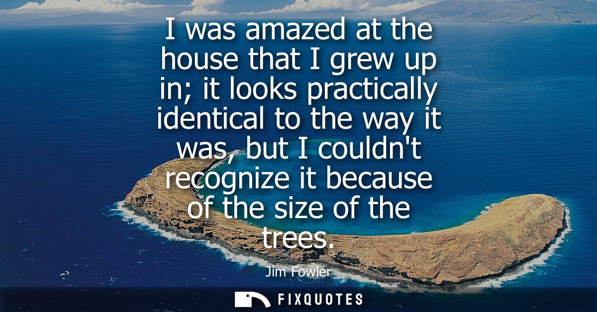 I was amazed at the house that I grew up in it looks practically identical to the way it was, but I couldnt recognize it