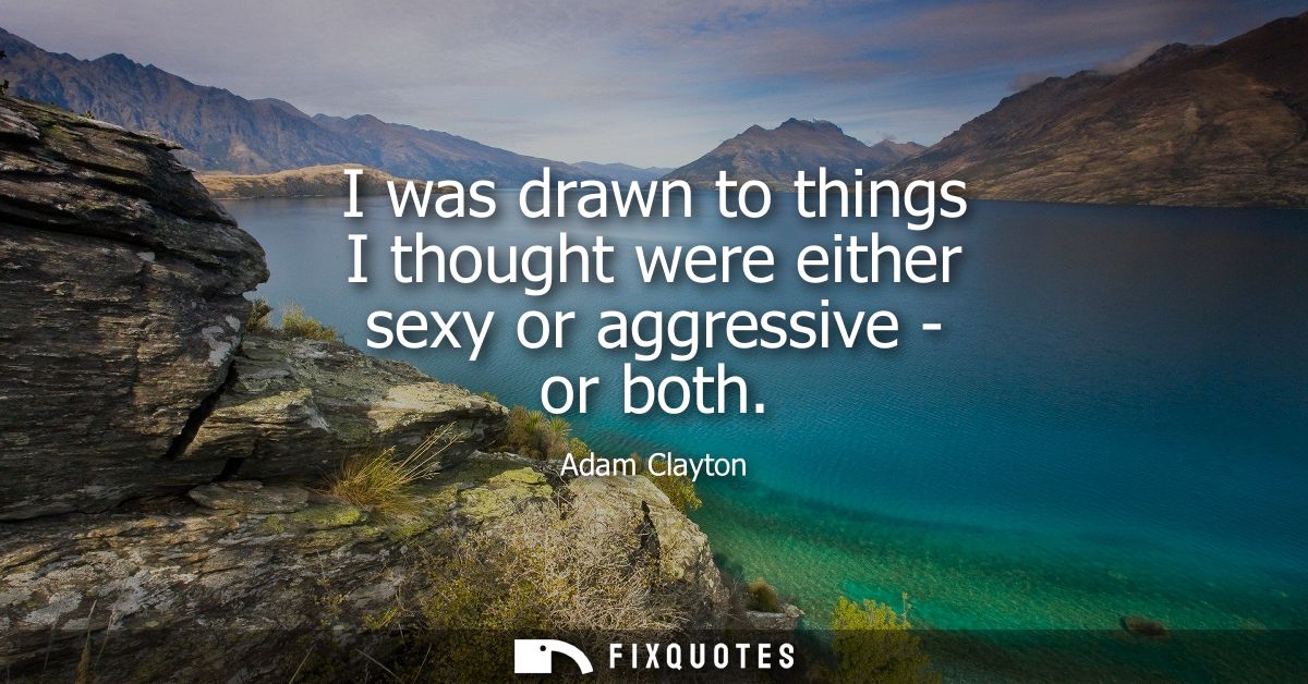 I was drawn to things I thought were either sexy or aggressive - or both