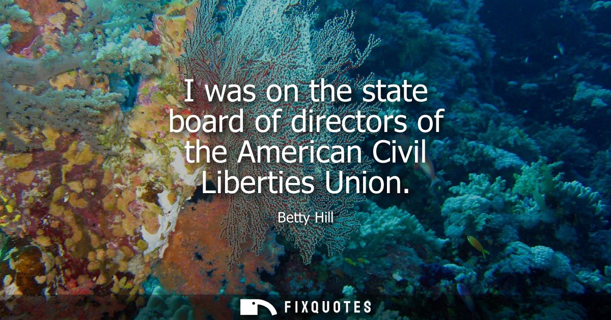 I was on the state board of directors of the American Civil Liberties Union