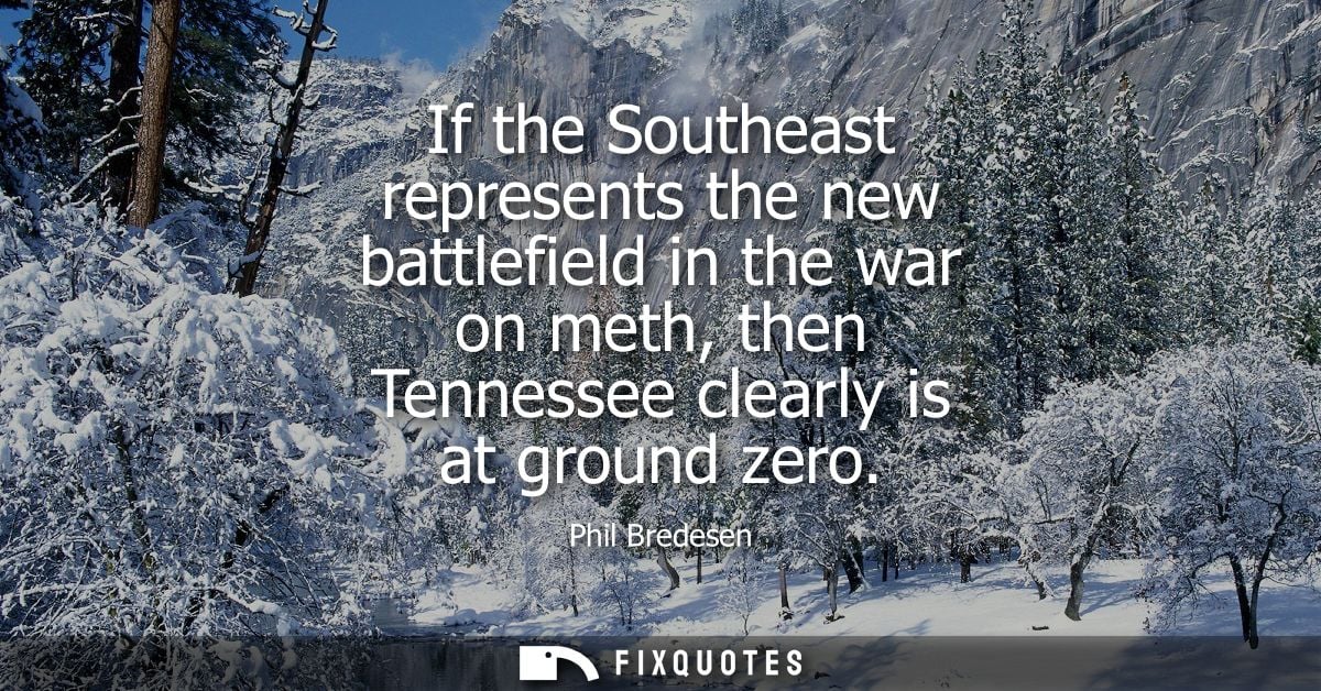 If the Southeast represents the new battlefield in the war on meth, then Tennessee clearly is at ground zero