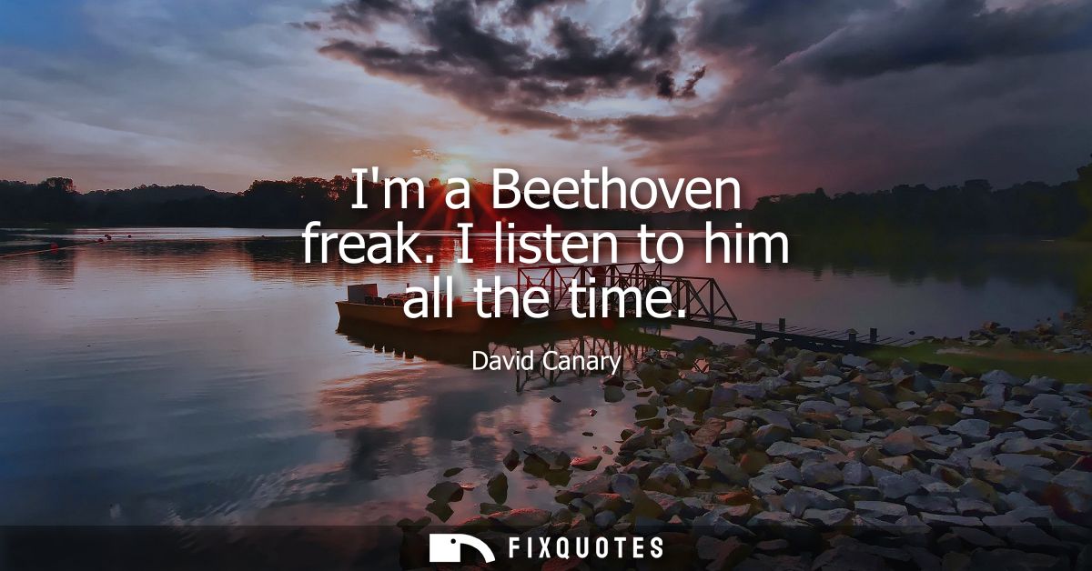 Im a Beethoven freak. I listen to him all the time