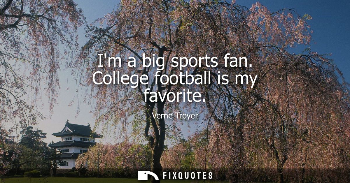 Im a big sports fan. College football is my favorite