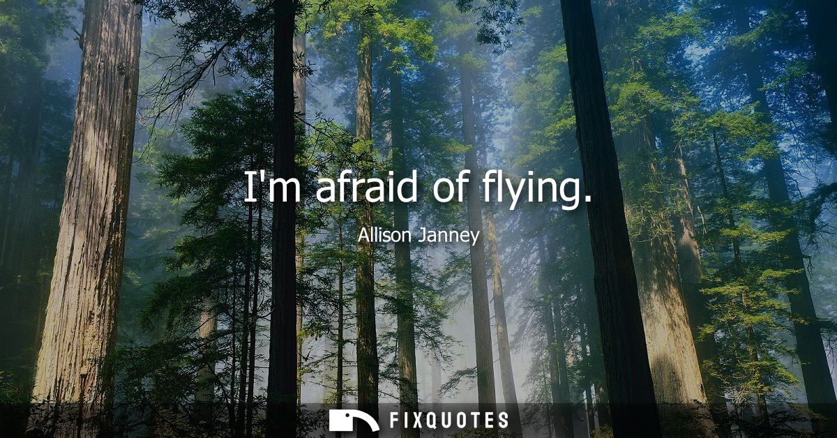 Im afraid of flying