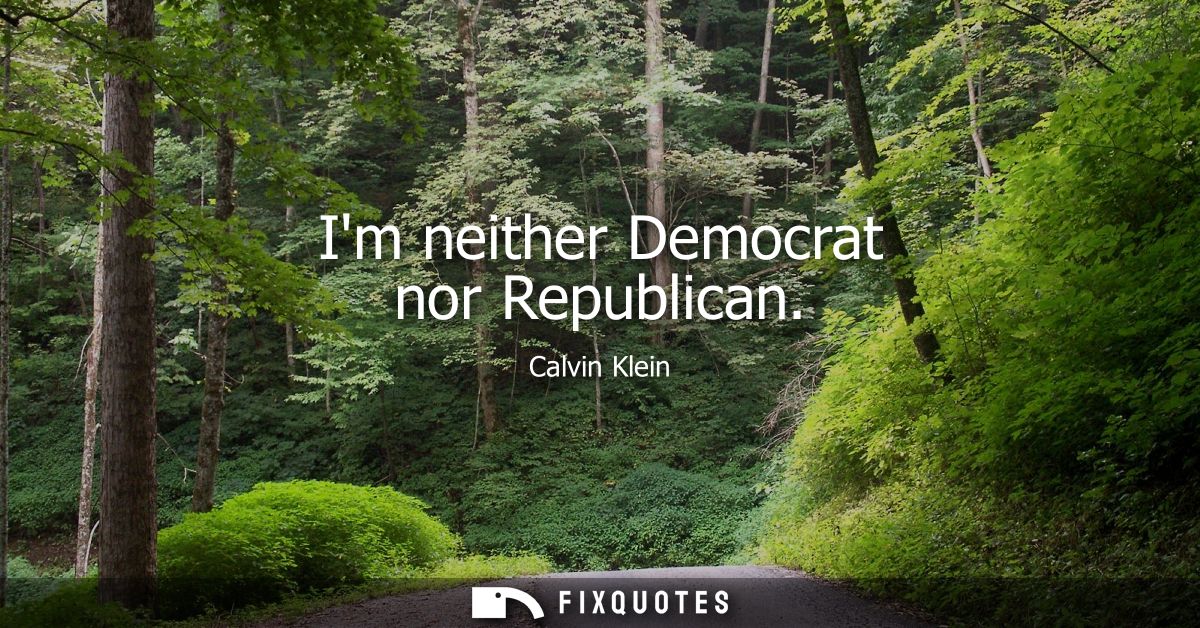 Im neither Democrat nor Republican
