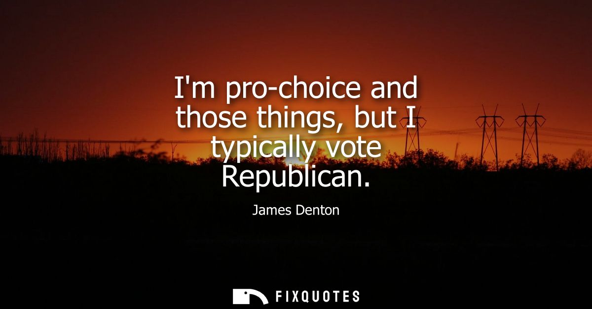 Im pro-choice and those things, but I typically vote Republican