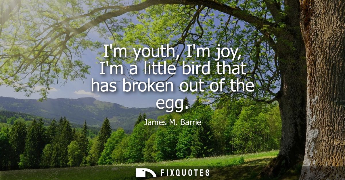 Im youth, Im joy, Im a little bird that has broken out of the egg