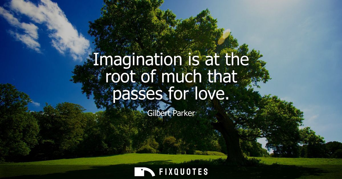 Imagination is at the root of much that passes for love