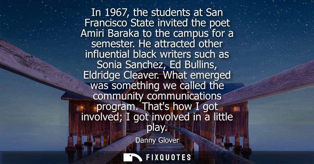 In 1967, the students at San Francisco State invited the poet Amiri Baraka to the campus for a semester.
