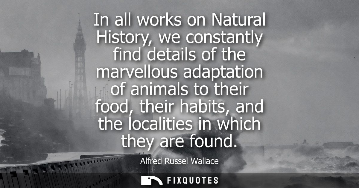 In all works on Natural History, we constantly find details of the marvellous adaptation of animals to their food, their