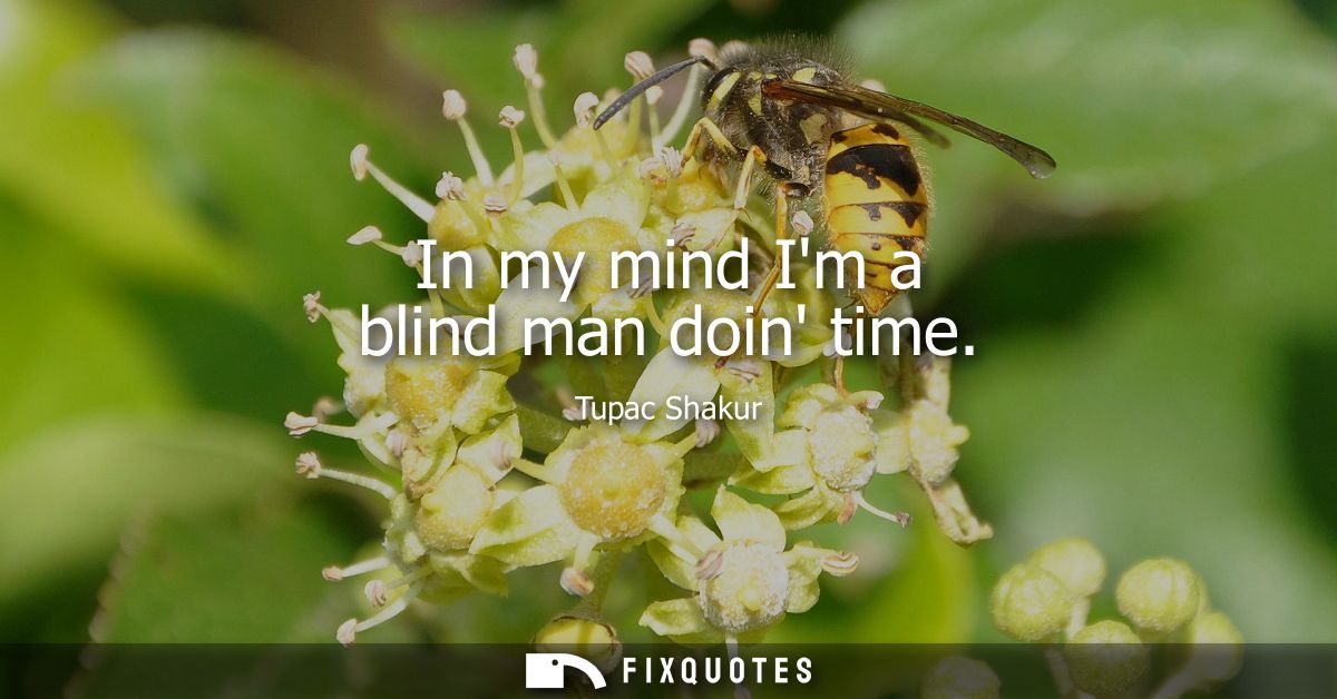 In my mind Im a blind man doin time