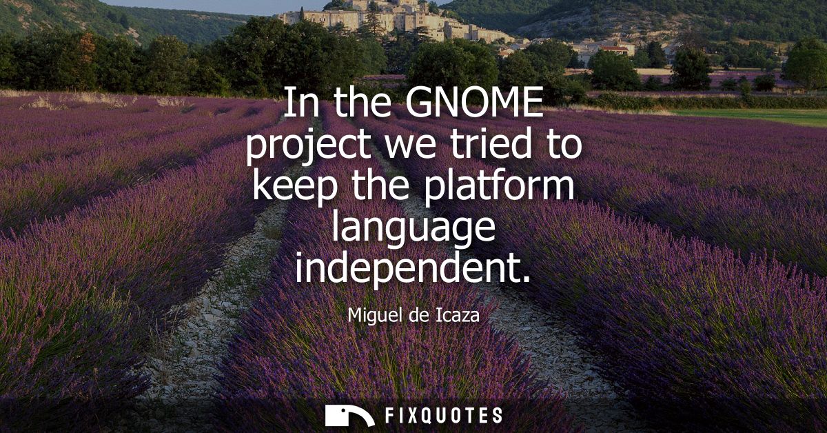 In the GNOME project we tried to keep the platform language independent