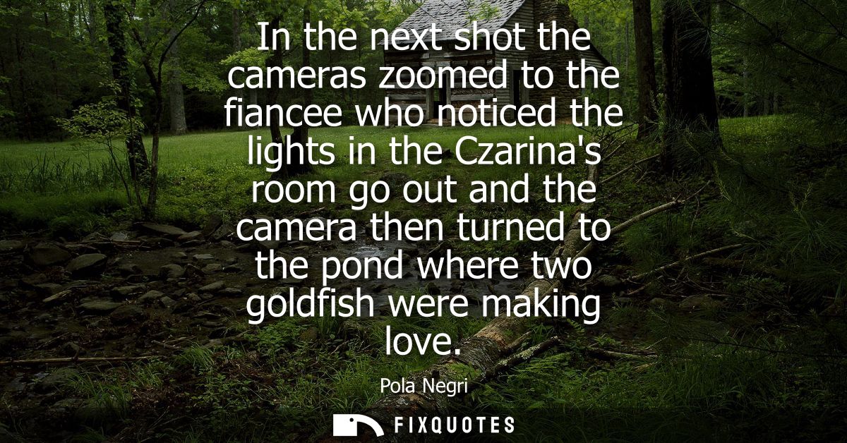 In the next shot the cameras zoomed to the fiancee who noticed the lights in the Czarinas room go out and the camera the