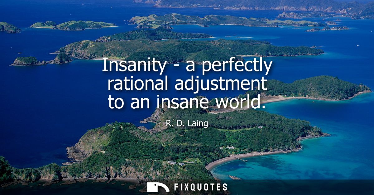 Insanity - a perfectly rational adjustment to an insane world