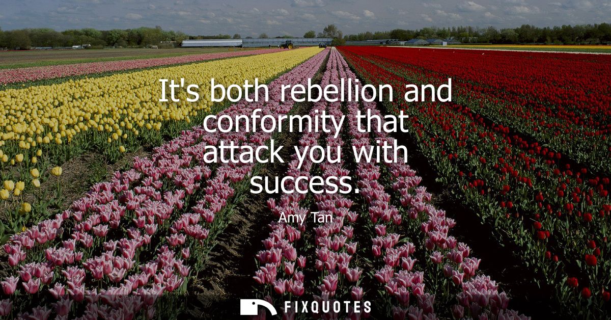 Its both rebellion and conformity that attack you with success