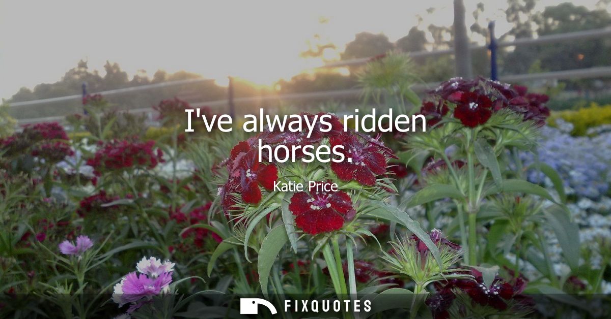 Ive always ridden horses