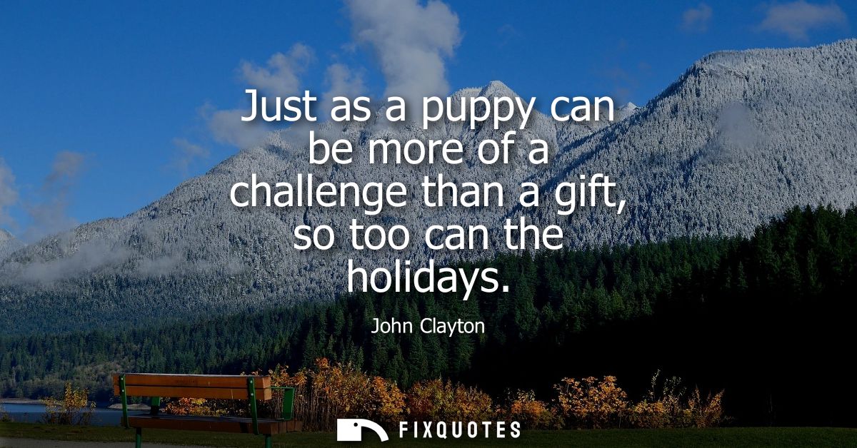 Just as a puppy can be more of a challenge than a gift, so too can the holidays