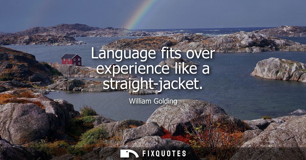 Language fits over experience like a straight-jacket