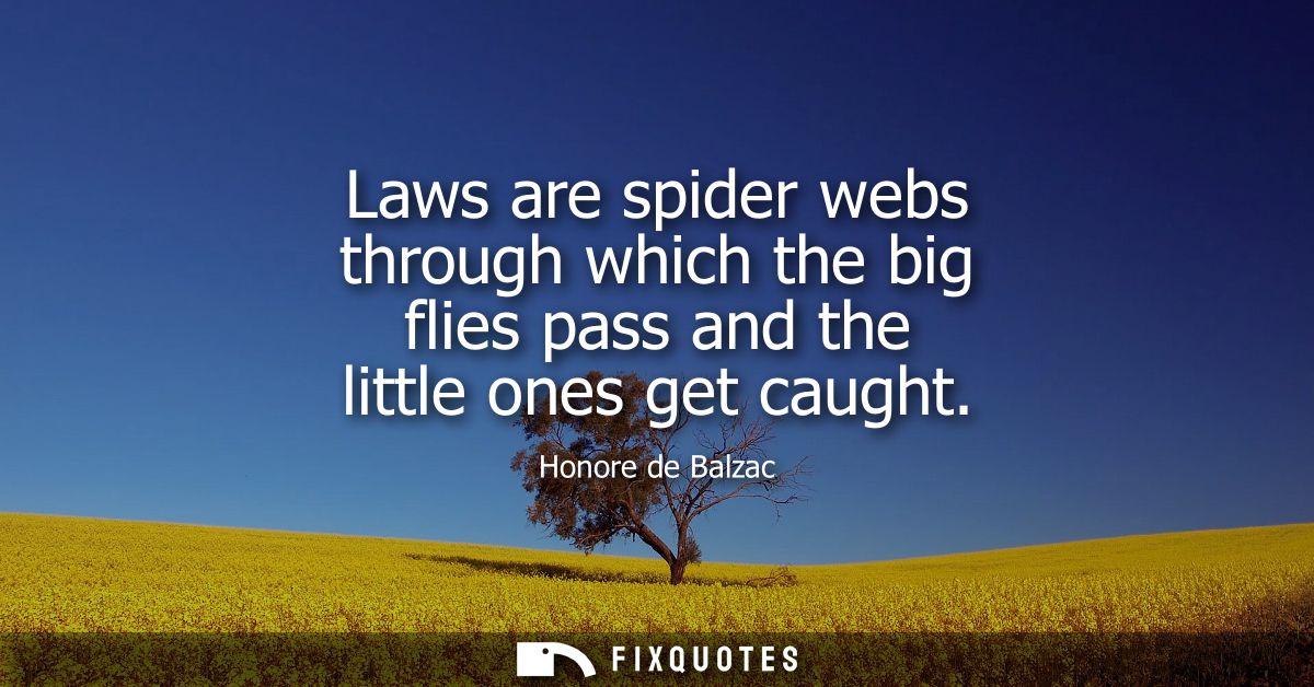 Laws are spider webs through which the big flies pass and the little ones get caught