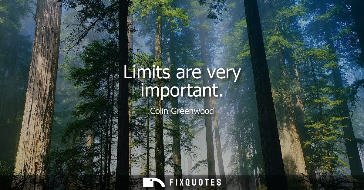 Limits are very important