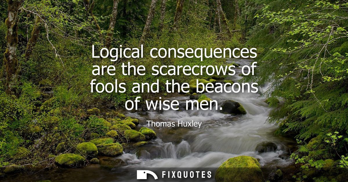 Logical consequences are the scarecrows of fools and the beacons of wise men