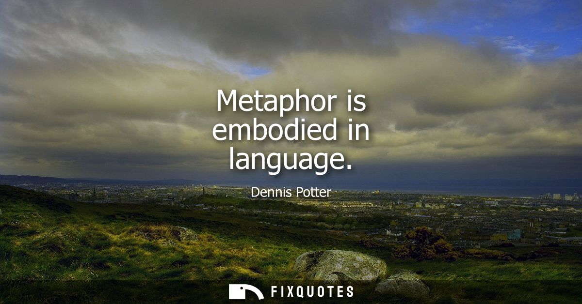 Metaphor is embodied in language