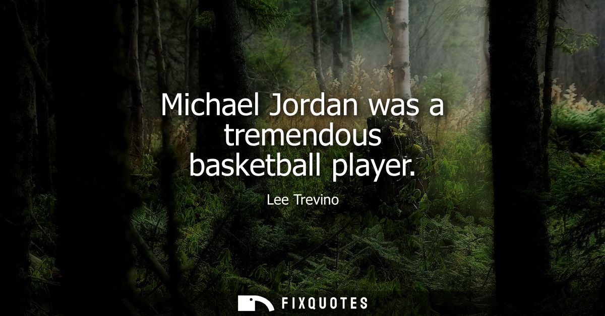 Michael Jordan was a tremendous basketball player