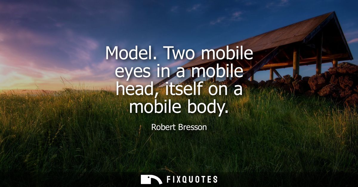 Model. Two mobile eyes in a mobile head, itself on a mobile body