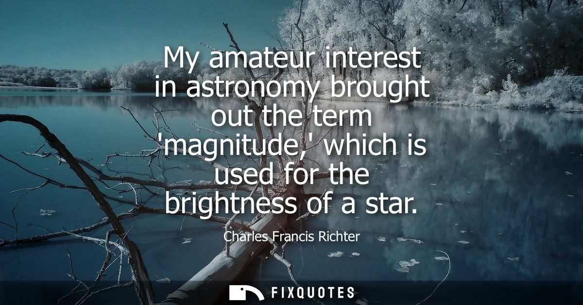 My amateur interest in astronomy brought out the term magnitude, which is used for the brightness of a star