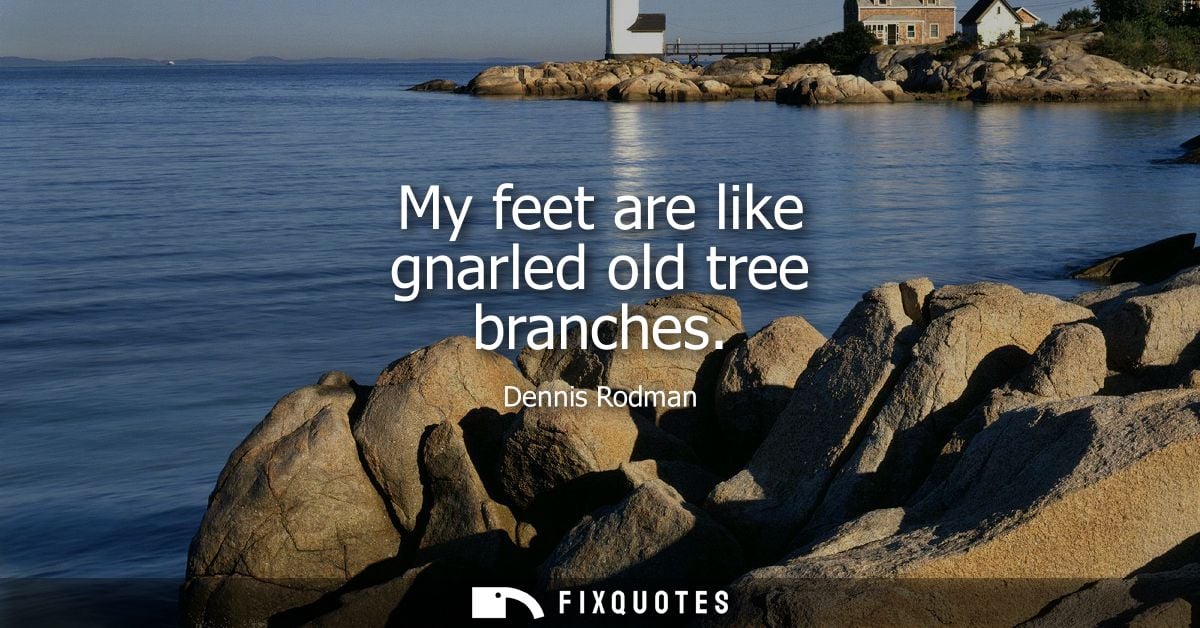 My feet are like gnarled old tree branches