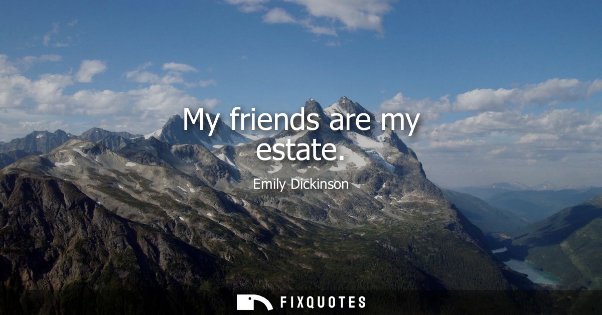 My friends are my estate