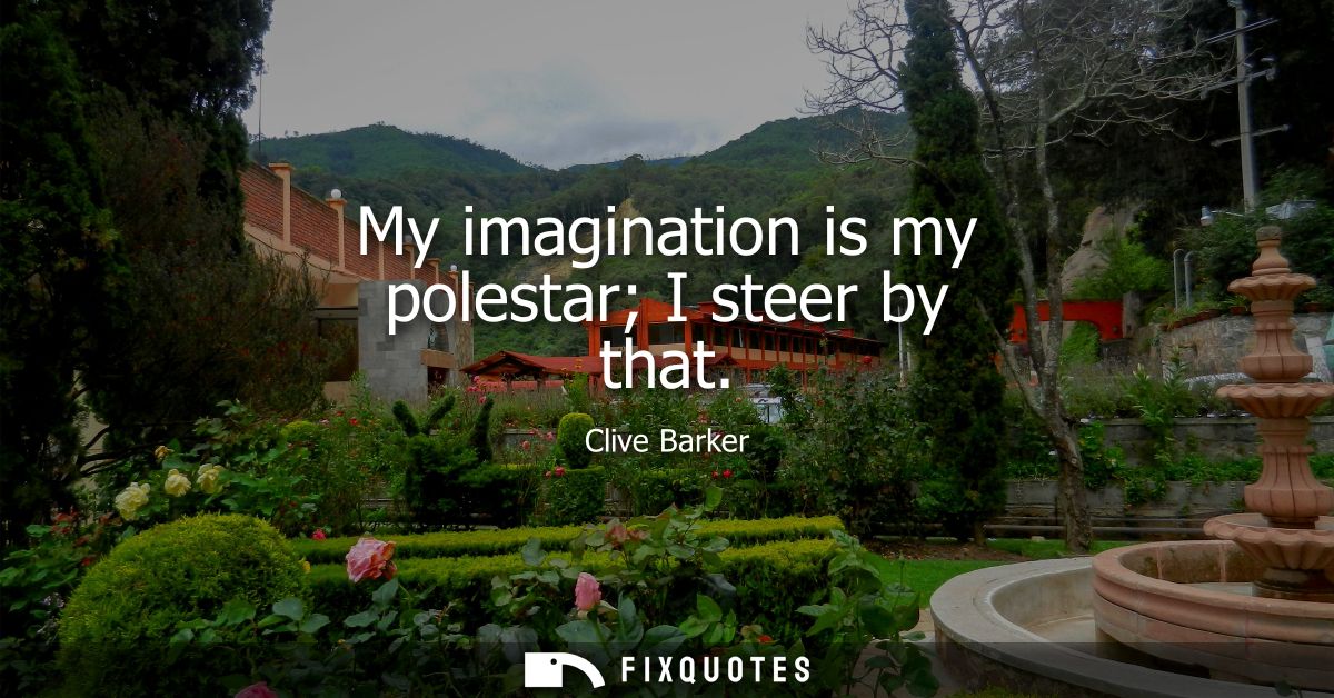 My imagination is my polestar I steer by that