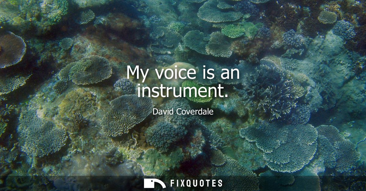 My voice is an instrument