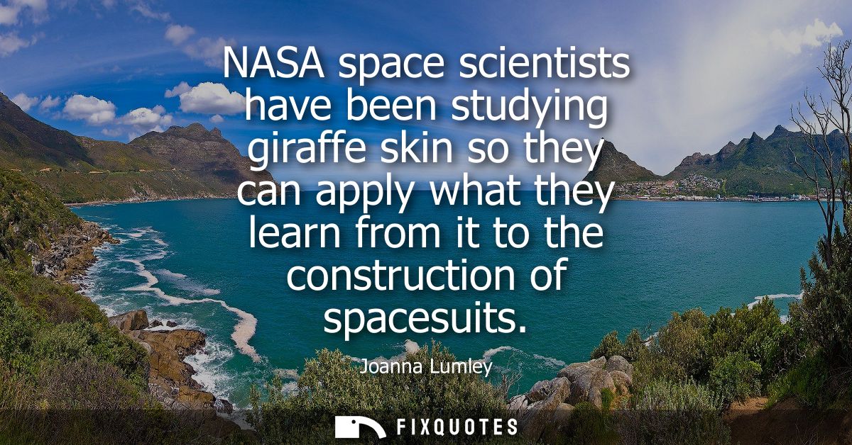 NASA space scientists have been studying giraffe skin so they can apply what they learn from it to the construction of s
