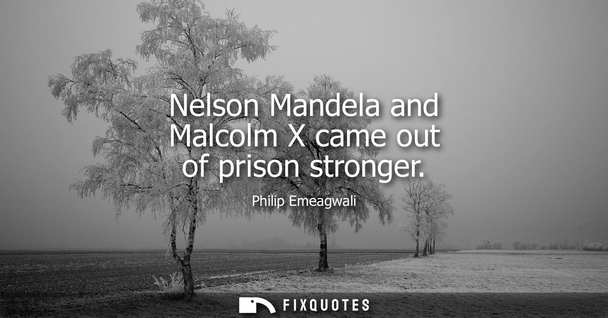 Nelson Mandela and Malcolm X came out of prison stronger