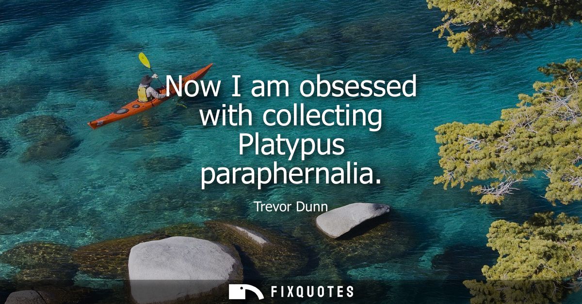 Now I am obsessed with collecting Platypus paraphernalia