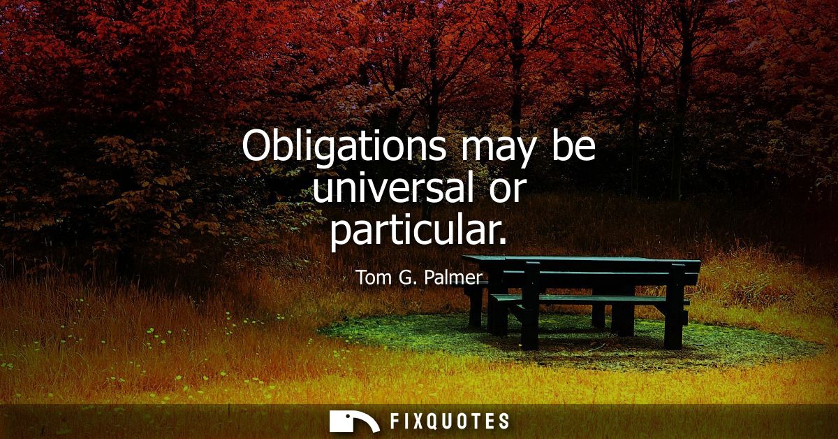 Obligations may be universal or particular