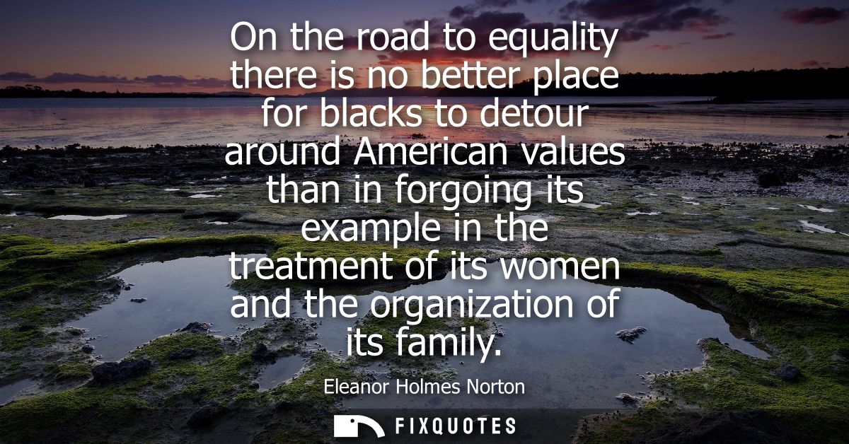 On the road to equality there is no better place for blacks to detour around American values than in forgoing its exampl