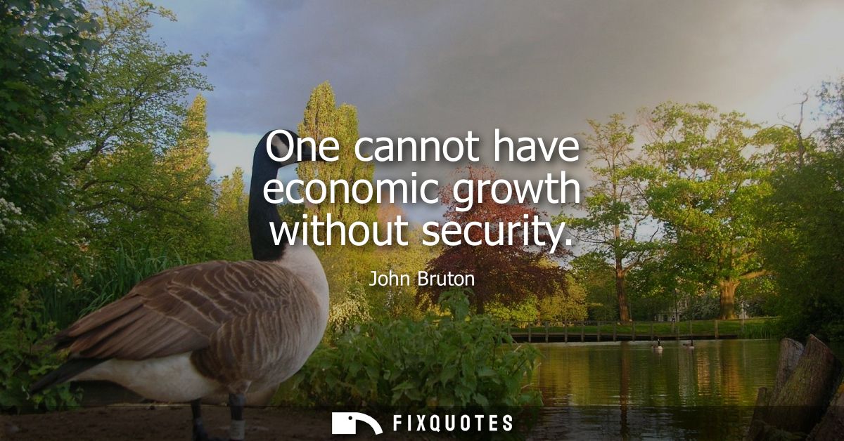 One cannot have economic growth without security