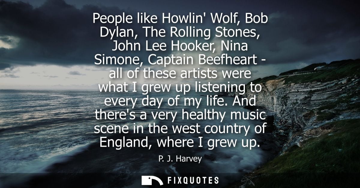 People like Howlin Wolf, Bob Dylan, The Rolling Stones, John Lee Hooker, Nina Simone, Captain Beefheart - all of these a