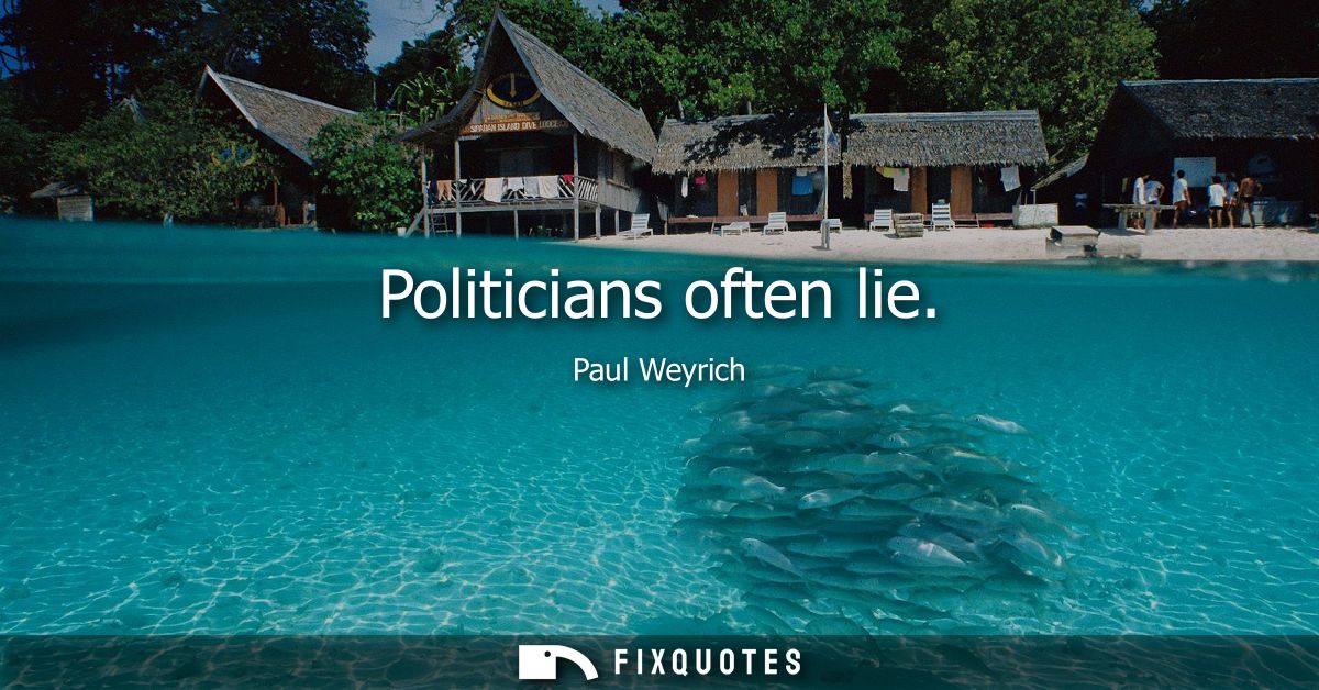 Politicians often lie