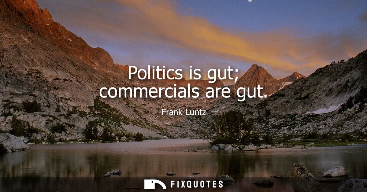 Politics is gut commercials are gut
